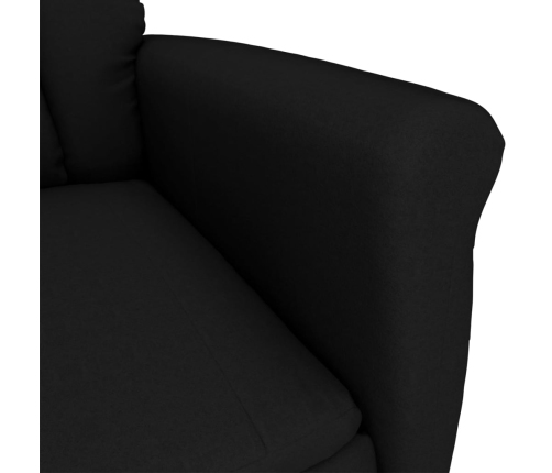 Sillón reclinable de piel de ante sintético negro