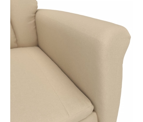 Sillón de masaje reclinable de piel de ante artificial crema