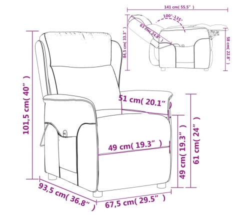 Sillón de masaje de tela gris oscuro