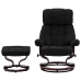 Silla reclinable con reposapiés cuero PE y madera curvada negro