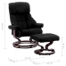 Silla reclinable con reposapiés cuero PE y madera curvada negro