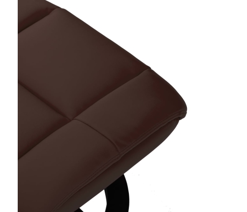 Silla reclinable con reposapiés cuero PE madera curvada marrón