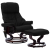 Sillón reclinable masaje cuero sintético madera curvada negro