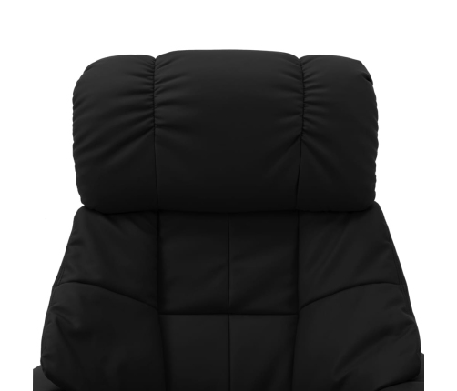 Sillón reclinable masaje cuero sintético madera curvada negro