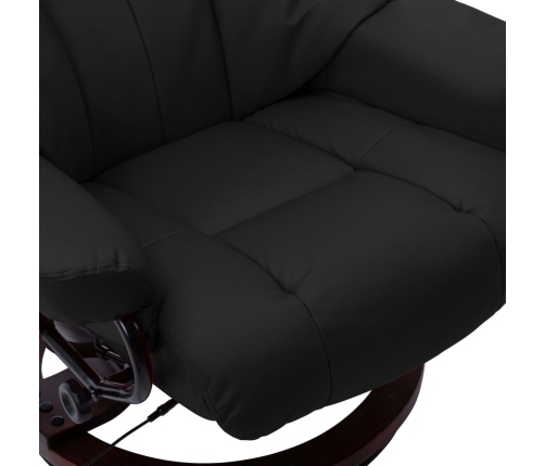 Sillón reclinable masaje cuero sintético madera curvada negro