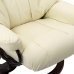 Sillón reclinable masaje cuero sintético madera curvada crema