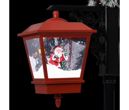 Farola de Navidad con Papá Noel PVC negro y rojo 81x40x188 cm