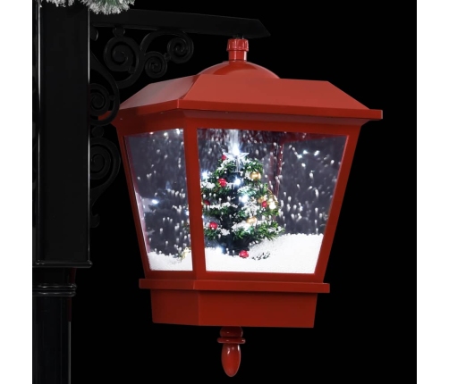 Farola de Navidad con Papá Noel PVC negro y rojo 81x40x188 cm