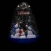 Árbol de Navidad con nieve con base de paraguas PVC azul 170 cm