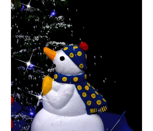 Árbol de Navidad con nieve con base de paraguas PVC azul 170 cm