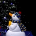 Árbol de Navidad con nieve con base de paraguas PVC azul 170 cm