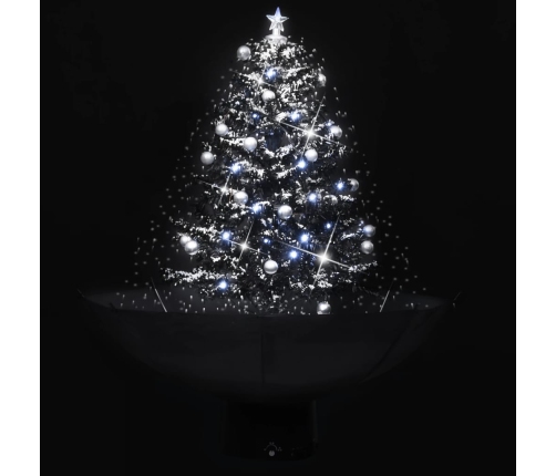 Árbol de Navidad con nieve con base de paraguas PVC negro 75 cm