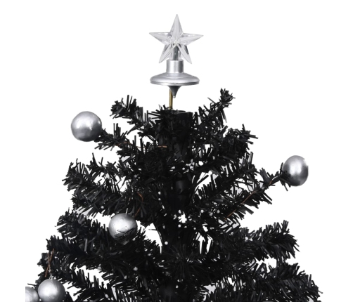 Árbol de Navidad con nieve con base de paraguas PVC negro 75 cm