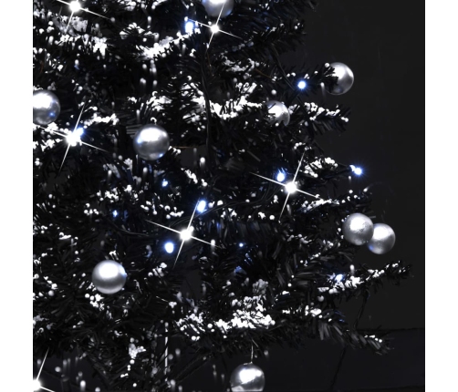 Árbol de Navidad con nieve con base de paraguas PVC negro 75 cm