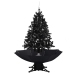 Árbol de Navidad con nieve y base de paraguas PVC negro 140cm