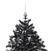 Árbol de Navidad con nieve y base de paraguas PVC negro 140cm