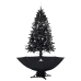 Árbol de Navidad con nieve y base de paraguas PVC negro 190 cm