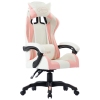 Silla gaming de cuero sintético rosa