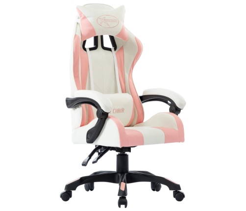 Silla gaming de cuero sintético rosa