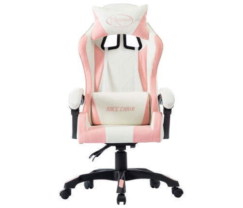 Silla gaming de cuero sintético rosa