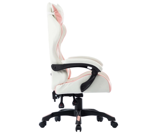 Silla gaming de cuero sintético rosa