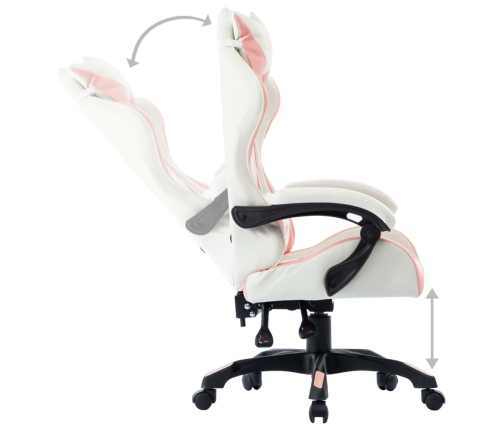 Silla gaming de cuero sintético rosa