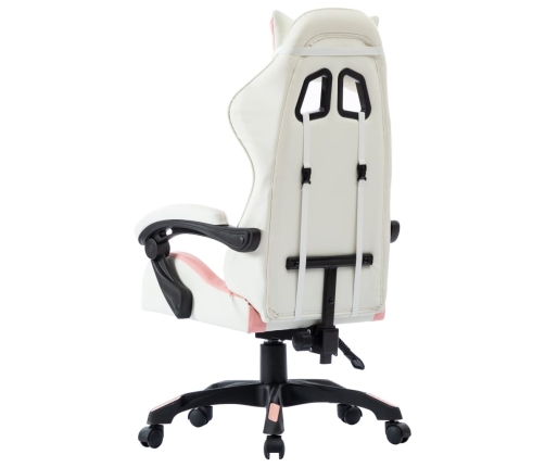 Silla gaming de cuero sintético rosa