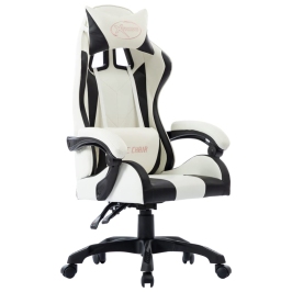 Silla gaming de cuero sintético negro