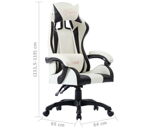 Silla gaming de cuero sintético negro