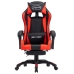 Silla gaming con reposapiés cuero sintético rojo y negro