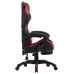 Silla gaming con reposapiés cuero sintético rojo y negro