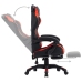 Silla gaming con reposapiés cuero sintético rojo y negro