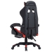 Silla gaming con reposapiés cuero sintético rojo y negro