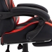 Silla gaming con reposapiés cuero sintético rojo y negro