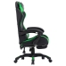 Silla gaming con reposapiés cuero sintético verde y negro