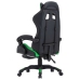 Silla gaming con reposapiés cuero sintético verde y negro