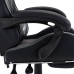 Silla gaming con reposapiés cuero sintético gris y negro