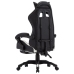 Silla gaming con reposapiés cuero sintético blanco y negro