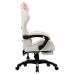 Silla gaming con reposapiés cuero sintético rosa y blanco