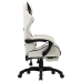 Silla gaming con reposapiés cuero sintético negro y blanco