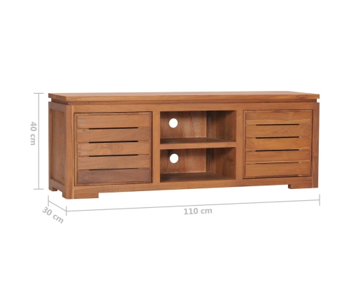 vidaXL Mueble para TV madera maciza de teca 110x30x40 cm