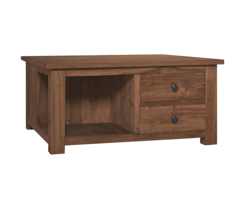 vidaXL Mesa de centro de madera maciza de teca 68x68x33 cm