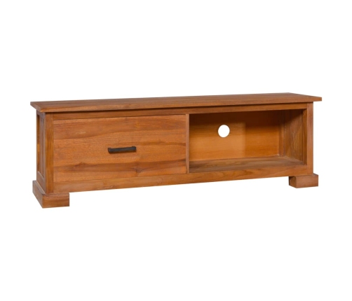 Mueble para TV de madera de teca maciza 112x30x37 cm