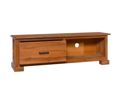 Mueble para TV de madera de teca maciza 112x30x37 cm