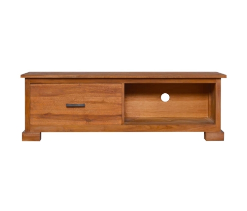 Mueble para TV de madera de teca maciza 112x30x37 cm