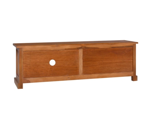 Mueble para TV de madera de teca maciza 112x30x37 cm