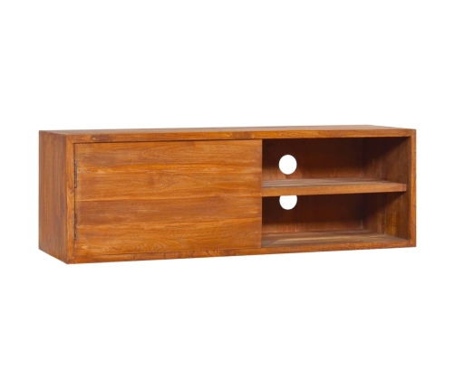 Mueble de TV de pared madera maciza de teca 90x30x30 cm