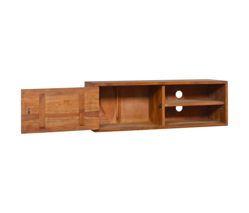 Mueble de TV de pared madera maciza de teca 90x30x30 cm