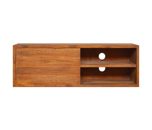 Mueble de TV de pared madera maciza de teca 90x30x30 cm