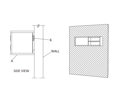 Mueble de TV de pared madera maciza de teca 90x30x30 cm